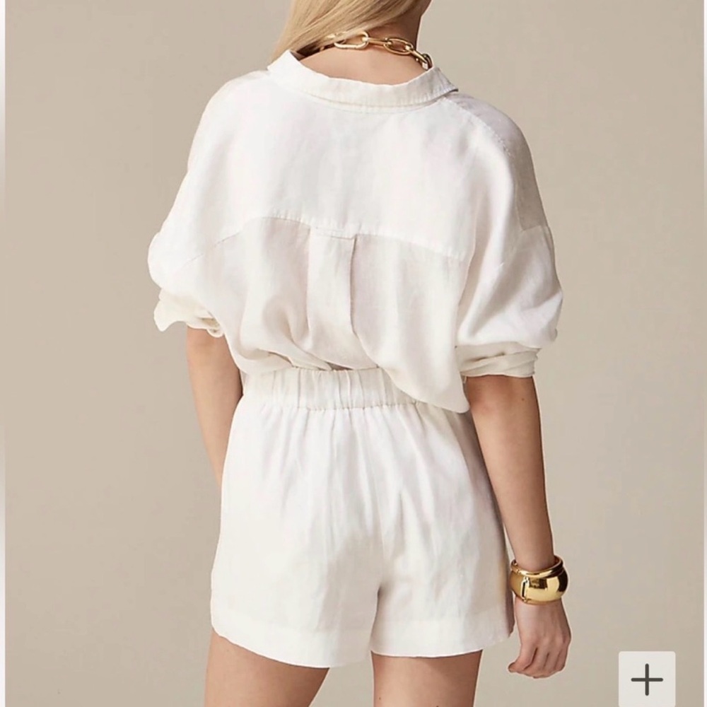 J. Crew st tropez white linen shorts - Picture 2 of 3